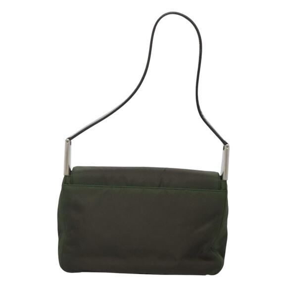 PRADA Shoulder Bag Nylon Khaki Silver - Picture 3 of 12